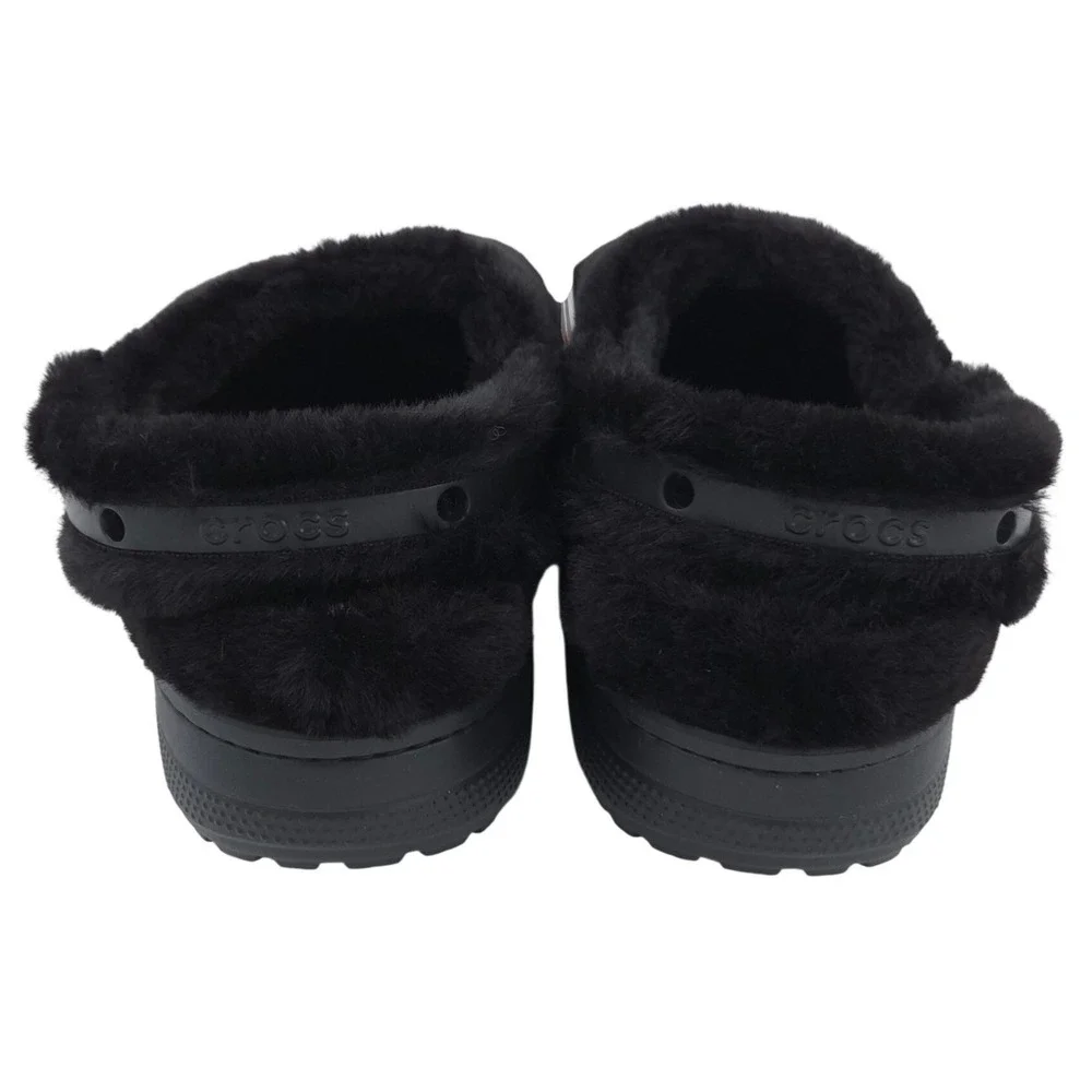 Crocs Classic Unfurgettable Clog Mens 12 Black Faux Fur Lined Slip On Shoes NEW